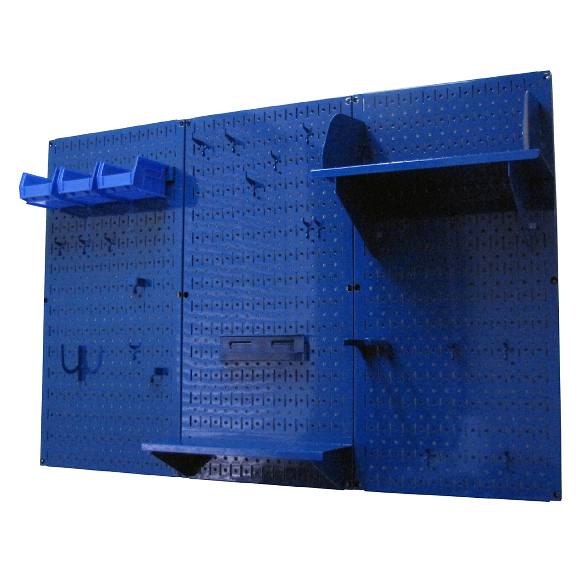 Wall Control Industrial Metal Pegboard Premium Tool Storage Kit — 4ft., 20-Ga. Steel, Blue, Model# 35IWRK-400-BUBU